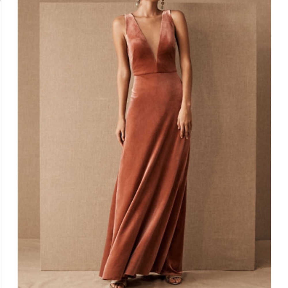Jenny Yoo Logan Velvet dress - English Rose